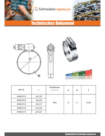 1 x Schlauchschelle perforiertes Band 8...