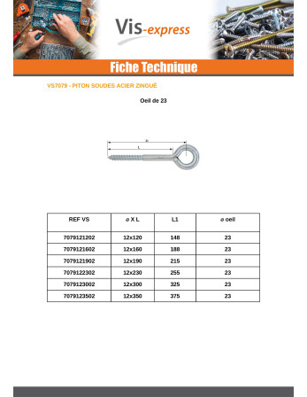 1 x Befestigungsöse für Gerüst 12x200 Auge 50...