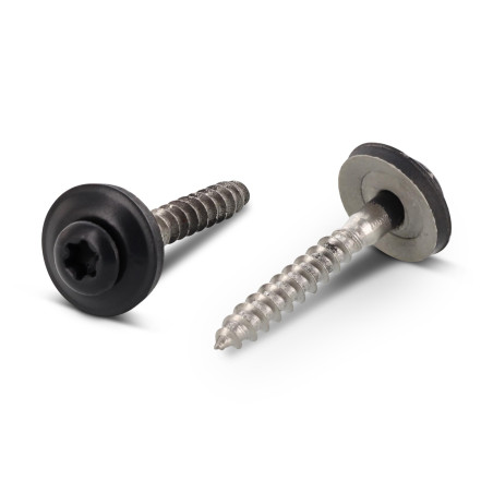 1 x Holzschrauben Flacher Senkkopf T20 Edelstahl A2 RAL7016 anthrazitgrau 4,5 x 120RD.EPDM