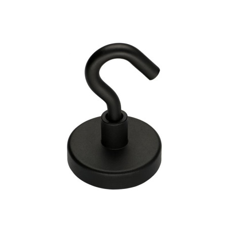 1 x Haken magnetisch Durchmesser 36 Stahl schwarz verzinkt