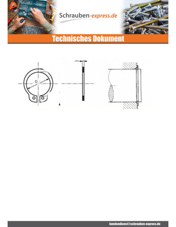 1 x Sicherungsring Außenbereich Edelstahl Für...