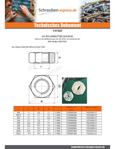 Muttern schwarzes Nylon Sechskant M8 2