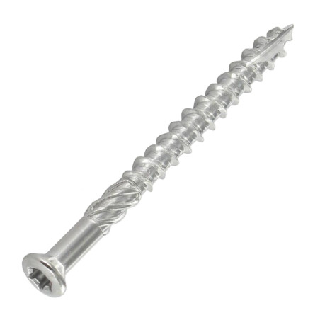 1 x Terrassenschrauben TEKOR Flacher Senkkopf T15 4x50 cut Bohrspitze mit Typ 17 Spitze Edelstahl A4