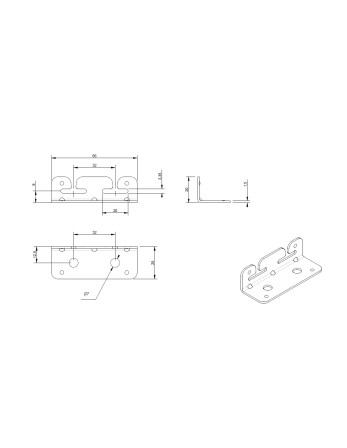 1 x Befestigungslasche für Haken 660x200 Verzinkt