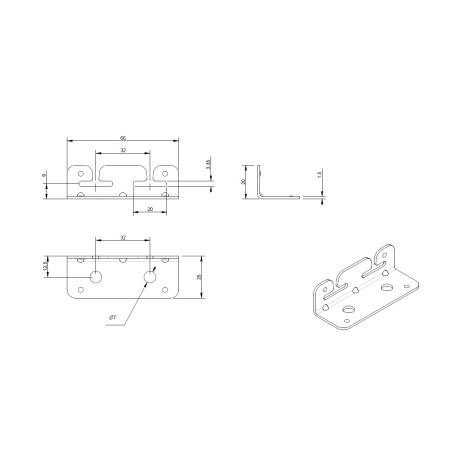 1 x Befestigungslasche für Haken 660x200 Verzinkt