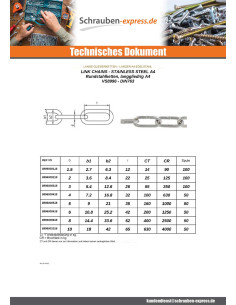M Kette für E-MAIL langer Durchmesser 2 Edelstahl A4... 2