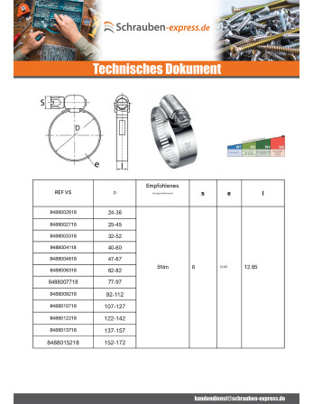 1 x Schlauchschelle perforiertes Band 13...