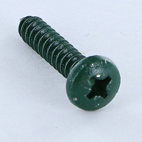1 x Blechschraube Edelstahl A2 breitem gewölbtem kopf Pozi 4,8 x 25 Grün RAL6005 moosgrün