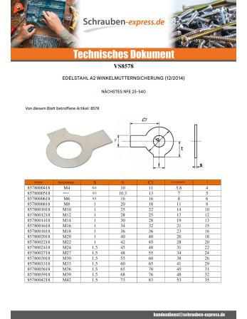 1 x Sicherung D Muttern Halterungen Von...