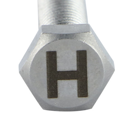 1 x Metallschrauben Sechskantkopf 8x35 Edelstahl A4 mit Buchstabengravur "H"