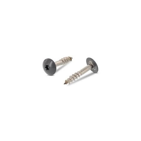 1 x Schraube für Fassade T20 4,8 x 38 Kopf-Durchmesser 12.3 Edelstahl A2 RAL7012 basaltgrau