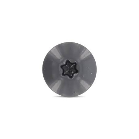1 x Schraube für Fassade T20 4,8 x 38 Kopf-Durchmesser 12.3 Edelstahl A2 RAL7012 basaltgrau