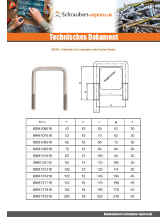 Klemmbügel Flacher Rücken 175 x 142 x 175 M12/45/45... 2