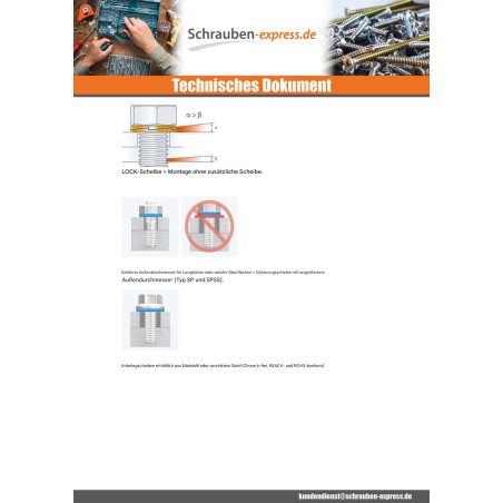 1 x Scheiben/Unterlegscheibe NORD-LOCK ® M16 Edelstahl A4