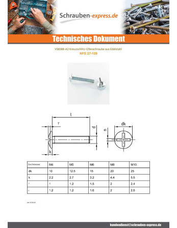 1 x Schraube Flachrundkopfschraube Gespalten In...