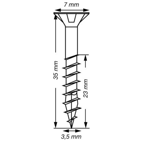 1 x Spax T-STAR MEHR Senkkopfschraube T15 Edelstahl A2 3,5 x 35 Mit Gewinde 23
