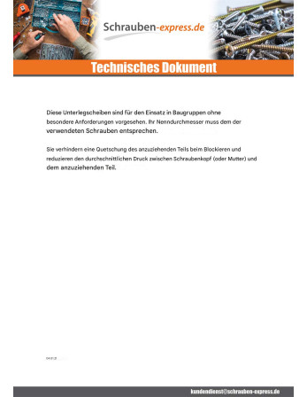 1 x Scheiben/Unterlegscheibe Flach M3X6X0.80 Z...