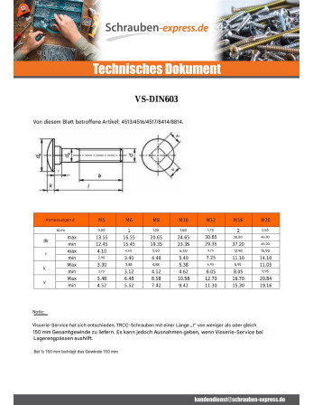 1 x Schlossschraube Edelstahl A2 M8X150...
