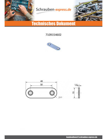 1 x Montageplatte MONTAGE Verzinkt 15x46