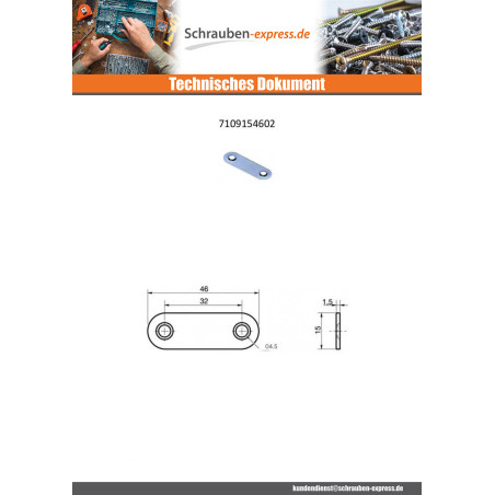 1 x Montageplatte MONTAGE Verzinkt 15x46