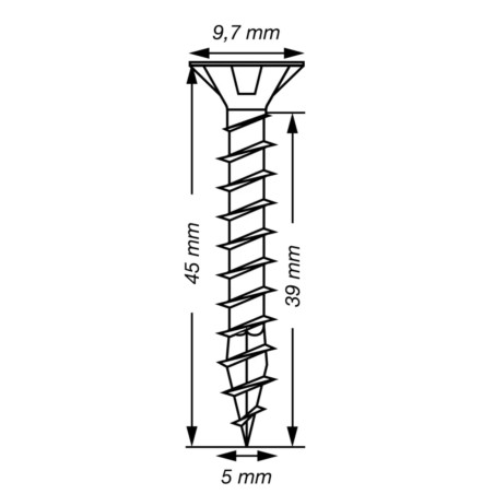 1 x Spax T-STAR MEHR Senkkopfschraube T20 Edelstahl A2 5x45 Gesamtgewinde
