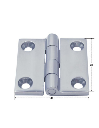 1 x Scharnier Viereckig 38x38 Edelstahl A4