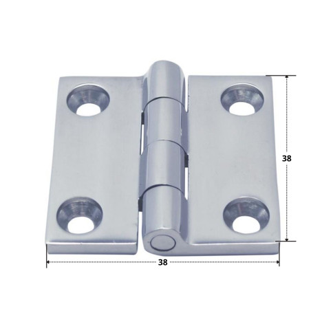 1 x Scharnier Viereckig 38x38 Edelstahl A4