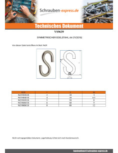 S-Haken 5x50 Edelstahl A4 2