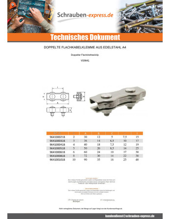 1 x Duplex Kabelbinder mit Klemmbügel Edelstahl...