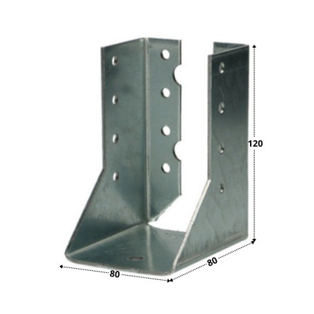 1 x Balkenschuh U-förmig für Flügel Innen Sendzimir 80x120