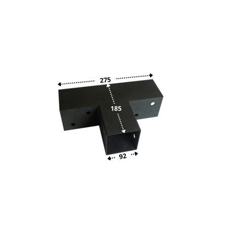 1 x Flachverbinder ÄUSSERN In Kopf Stahl schwarz verzinkt 92 x 185 x 275