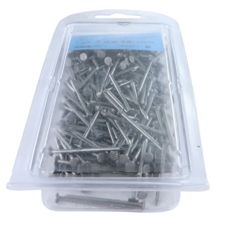 1 x Blister mit 200 g Nagel Kopf Flach Länge 35 Rohstahl