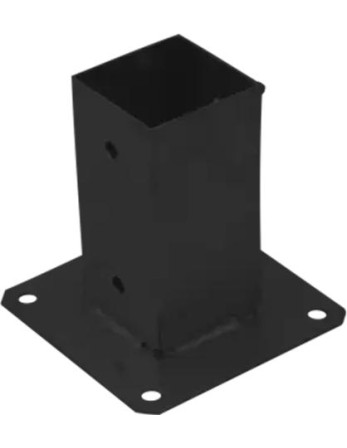 1 x Base del poste für verschrauben 90x90 Schwarz