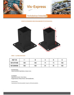 Base del poste für verschrauben 90x90 Schwarz 2