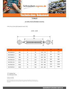 Spannschraube Haken/Haken M12x200 Edelstahl A4 2