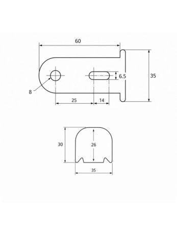 1 x "Verstellbare 20 mm Schwarz