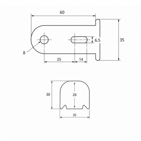 1 x "Verstellbare 20 mm Schwarz