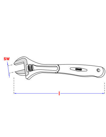 1 x Rollgabelschlüssel 300 mm