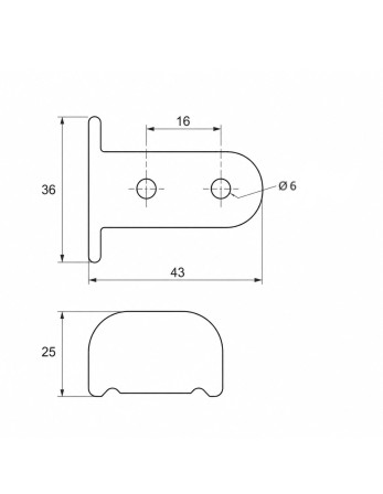 1 x Schräge für Espagnolette-Fensterläden 25 mm...