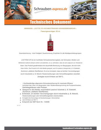 1 x Schraubensicherung hohe Festigkeit 50 ml...