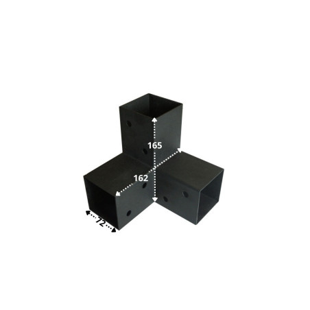 1 x Flachverbinder ÄUSSERN 3 Wegbeschreibung Stahl schwarz verzinkt 72 x 165 x 162