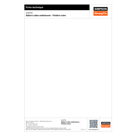 1 x Balkenschuh SIMPSON Strong Tie FLÜGEL Außenbereich 46x102 Dicke 2 RAL900