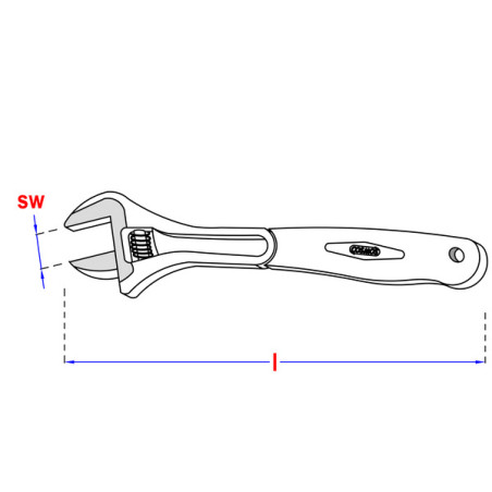 1 x Rollgabelschlüssel 250 mm
