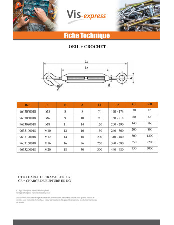 1 x Spannschraube Ring/Ring M5X70 Auge 8...
