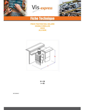 1 x Zange Befestigung SOLAR 30x55 Aluminium...