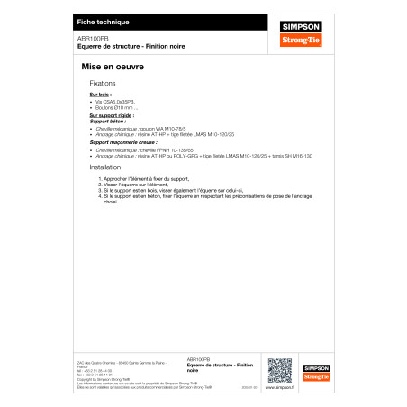 1 x Halterungen Von Verstärkung SIMPSON Strong Tie 100x100x100 RAL9005 tiefschwarz