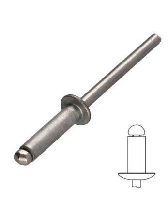 1 x Niet Edelstahl A2 3,2 x 8 Kopf Flach