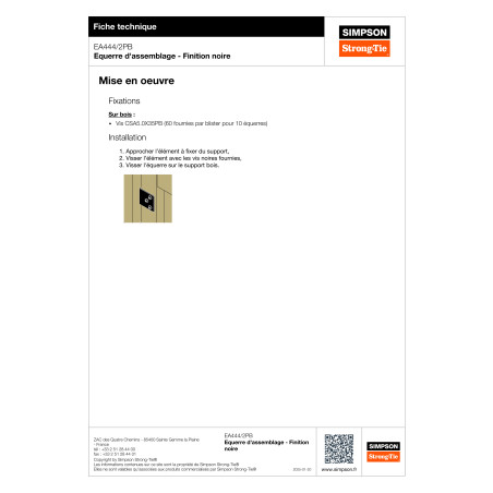 1 x Halterungen SIMPSON Strong Tie 40x40x40 Dicke 2 RAL9005 tiefschwarz