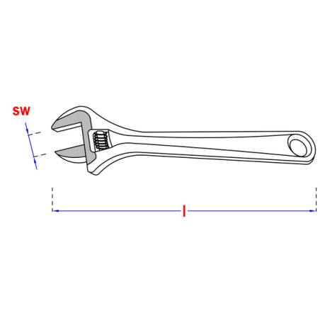 1 x Rollgabelschlüssel mit Skala 200 mm