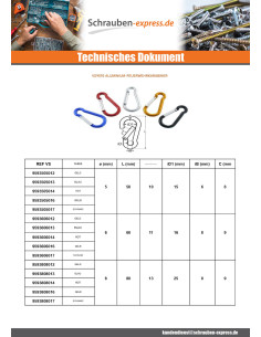 Karabiner FEUERWEHRMANN 6x60 Gelb Aluminium 2